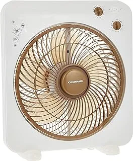 Olsenmark Box Fan, White/Brown, 12 inch, OMF1759