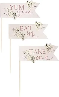 Ginger Ray Rose Gold Foiled Afternoon Tea Cupcake Toppers 12 Pack Let'S Partea