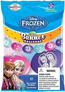 Qualatex Disney Frozen Printed Qlink Party Banner Balloons 10-Pieces, 12-inch Size, Assorted