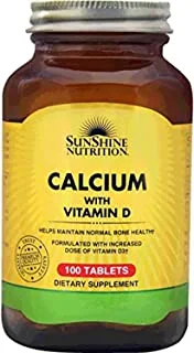 SUNSHINE NUTRITION Calcium With Vitamin D3 100 Tablets