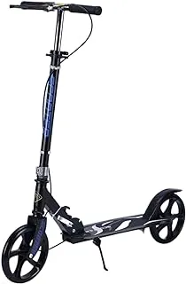 DORSA Scooters for Adults Teens, Kick Scooter with Adjustable Height Dual Suspension and Shoulder Strap Big Wheels Scooter Black, D-M-105-SC-BLACK