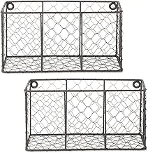 Dii Chicken Wire Collection Farmhouse Vintage Wall Baskets, Small Basket, Vintage Grey