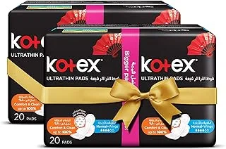 Kotex Ultra Thin Pads, Normal Size Sanitary Pads with Wings, 40 Sanitary Pads