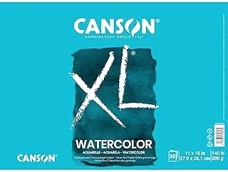 Canson 7022446 XL Series Watercolor Textured Paper Pad For Paint 140 Pound, 11