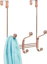 iDesign York Metal Over the Door Organizer, 3-Hook Rack for Bedroom, Closet, Bathroom, 4