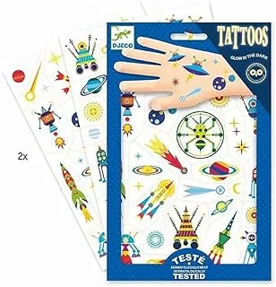 Djeco Space Oddity Glow In The Dark Tattoos