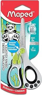 Maped Helix USA Koopy Spring-Assisted Educational Scissors, Kids, 12.7 cm, Blunt Tip, Right Handed Use (470249US), Black/White