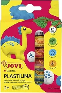 Jovi Plastilina Reusable Non-Drying Modeling Clay; .5 oz. Rolls, Set of 6 Colors, Perfect for Arts and Crafts Projects