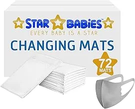 Star Babies - Disposable Changing Mats White 72Pcs With 1Pc Kids REUsable Mask