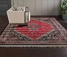 Al Salem Carpet Beluchi Collection Carpet Classic Tradition Area Rug 100 Cm X 140 Cm Red