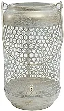 Home Town Lantern Metal White BrUSh Candle Holder,21X12Cm