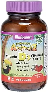 Blue Bonnet Bluebonnet Rainforest Animals Vit D3 400 Iu, 90 Chewable Tabs/226 G