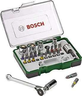 Bosch Screwdriver Bit And Ratchet Set, 27 Pieces, 2607017160