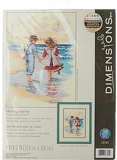 Dimensions 'Holding Hands' Counted Cross Stitch Kit, 14 Count Ivory Aida, 9'' X 12''