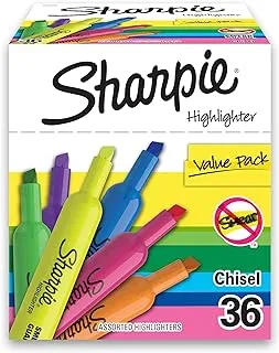 SHARPIE Tank Highlighters, Chisel Tip, Assorted Color Highlighters, Value Pack, 36 Count