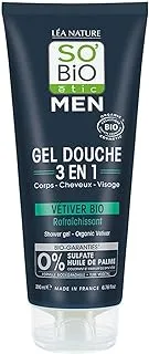 So Bio Etic Men 3-In-1 Vetiver Shower Gel 200ml | Sulphate-free | Refreshing| For all Skin Types.