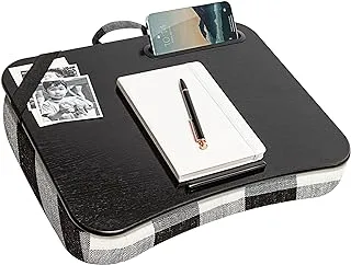 LapGear Designer Lap Desk مع حامل للهاتف وحافة الجهاز - Buffalo Check - يناسب أجهزة الكمبيوتر المحمولة حتى 15.6 بوصة - طراز رقم 45428