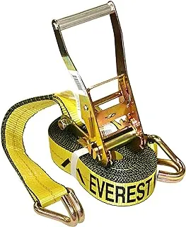 Everest premium ratchet tie down 1 pk 2 in 27 ft 3333 lbs working load 10000 lbs break strength double j hook cargo straps perfect for moving appliances, lawn equipment and motorcycles