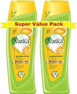 Vatika Naturals Nourishing Egg Protein Shampoo 2x400 ml |For Thin & Limp Hair | With Nourishing Vatika Oils | Super Value Pack of 2