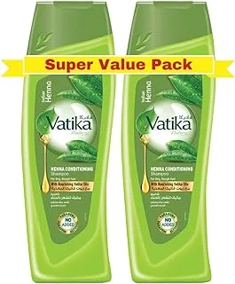 Vatika Naturals Indian Henna Conditioning Shampoo 2x400 ml| For Dry, Rough Hair | With Nourishing Vatika Oils | Super Value Pack of 2