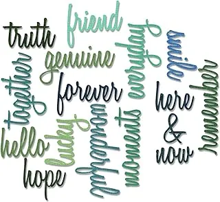 Sizzix Sizzix, Multi Color, Thinlits Die Set 660225, Friendship Words Script by Tim Holtz, 16 Pack, One Size