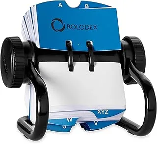 Rolodex Open Rotary Card File with 500 2-1/4 x 4 Inch Cards and 24 Guides, Black Finish (66704)