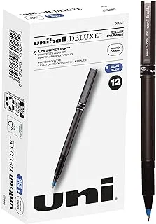 uni-ball Deluxe Micro Point Roller Ball Pens, Blue (60027)