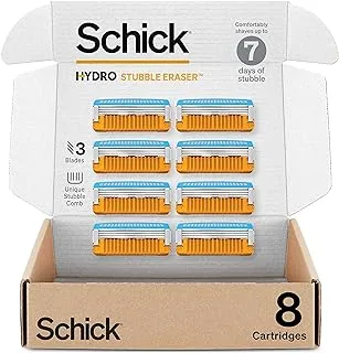 عبوات ممحاة Schick Hydro Stubble - عبوات شفرات خفيفة ، 8 قطع