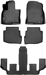 SMARTLINER 3 Row Floor Mat Liner Set Compatible with 2020-2021 Mazda CX-9 with 2nd Row Bucket Seats Without Center Console