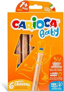 كاريوكا C4742817 CAR-42817 Baby 3in1 أقلام تلوين 6 قطع