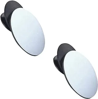 Sulfar Blind Spot Mirror, 360 Degreerotatable Waterproof Convex Rear View Mirror Adjustable Wing Mirror Blindspot Side Mirrors For Car, Suv, Truck 2 Pack, Black, Carmirr01