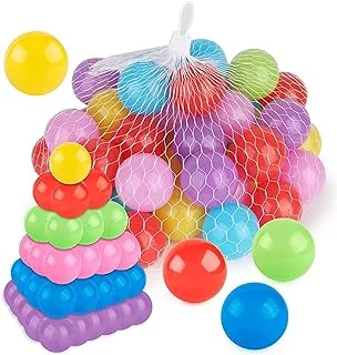 Sulfar 5.5Cm 100Pcs Soft Plastic Kids Play Ball,Ocean Ball,Colorful Ball Fun Ball Kids Ball Swim Pit Toy Ball Tent Toddler Ball Play Balls For Indoor & Outdoor (Mix Colour-100P), Multi Color