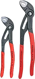 KNIPEX Tools - 2 Piece Cobra Pliers Set (87 01 180 & 87 01 250) (003120V01US), Red