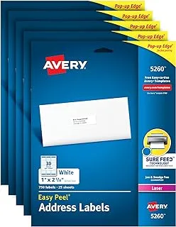 Avery Address Labels with Sure Feed for Laser Printers, 2.5 cm x 2-5/8