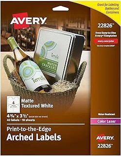 Avery Arched Wine Labels with Sure Feed for Laser Printers, 4.75