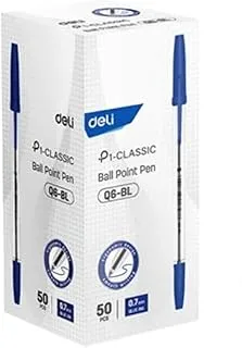 Deli Ball Point Pen, 0.7 mm, 50 Pieces, Blue