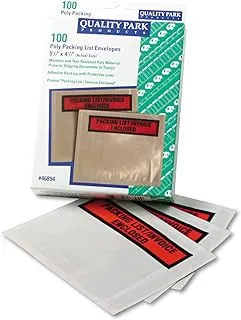 Quality Park Packing List Envelopes; Clear Self Adhesive Pouch, 4-1/2 x 5-1/2, Packing List/Invoice Enclosed, for Shipping, 100 per Carton (QUA46894)