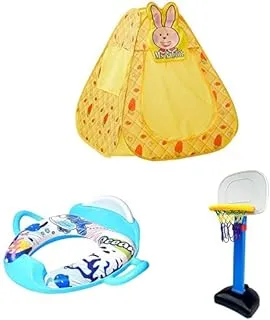 Ching Ching Rabbit House with 100pcs Colorful Balls+Ching Ching Ocean Soft Potty Seat+Ching-Ching - EZ Basketball Set