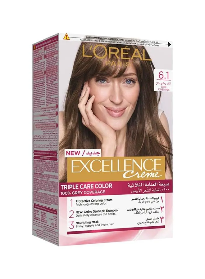 L'OREAL PARIS Excellence Creme Triple Care  Colour 6.1 Dark Ash Blonde 192ml