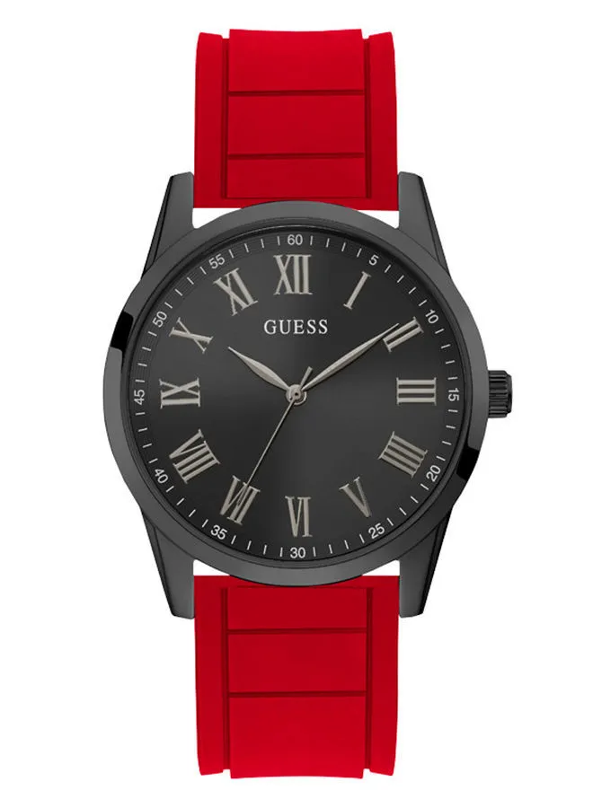 GUESS Men Analog Round Silicone Watch GW0362G4 - 42 mm