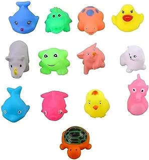 Sulfar 13Pcs Cartoon Floating Animal Durable Bath Bathtub Fun Mini Models, Colorful