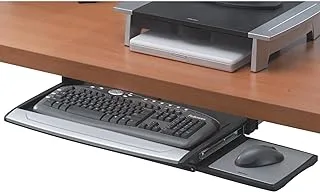 Fellowes 80312 Tastaturschublade ausziehbar, zur Montage unter dem Schreibtisch, höhenverstellbar, mit Mausablage und Handgelenkauflage, schwarz