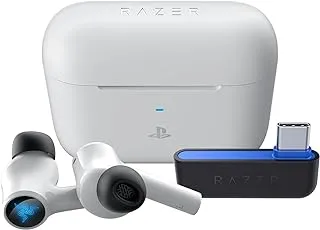 Razer Hammerhead HyperSpeed ​​- سماعات أذن لاسلكية للألعاب متعددة المنصات للبلاي ستيشن (لاسلكية HyperSpeed، إلغاء الضوضاء النشط، بلوتوث 5.2، عمر بطارية يصل إلى 30 ساعة) أبيض