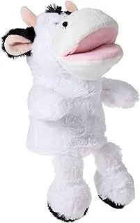 Pugs at Play Cow Talking Hand Puppet, Black/White