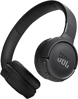 JBL Tune 520BT Wireless On-Ear Headphones، Pure Bass Sound، 57H Battery with Speed ​​Charge، Hands-Free Call + Voice Aware، Multi-Point Connection، Lightweight and Foldable - Black، JBLT520BTBLKEU
