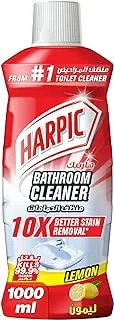 Harpic Bathroom Cleaner, Lemon Fragrance for 10X Better Stain Removal, 1L