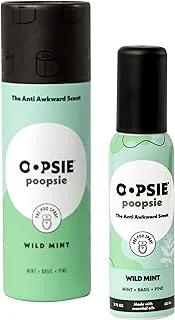 Aromar Oopsie Poopsie Pre-Poo toilet spray, discreet & portable original odor deodorizer scents. 2Oz bottle - Wild Mint