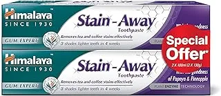 Himalaya Since 1930 Stain-Away Herbal Toothpaste Gently Remove Tea and Coffee Stains -2 X 100ml