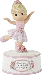 Precious Moments Ballerina Musical | You Leave A Little Sparkle Wherever You Go Resin Musical | Ballerina Figurine | Ballet Gift | Nursery, Bedroom Decor