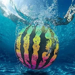 COOLBABY Watermelon Ball – The Ultimate Swimming Pool Game | Pool Ball for Under Water Passing, Dribbling, Diving and Pool Games for Teens, Kids, or Adults | Balls Fills with Water 9 inch Ball